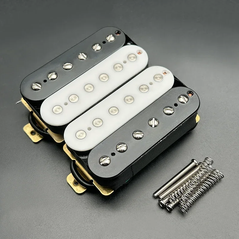 

Electric Guitar Dual Coill Splitting Humbucker Pickup 4 Conduct Cable Neck-7.5K/Bridge-15K Output Black/White