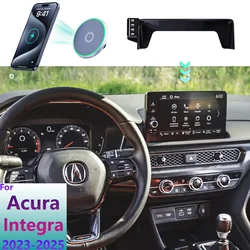 For Acura Integra 2023 2024 2025 Phone Holder Car Magnetic MagSafe Wireless Charging Car Mobile Phone Mount Screen Fixed Base