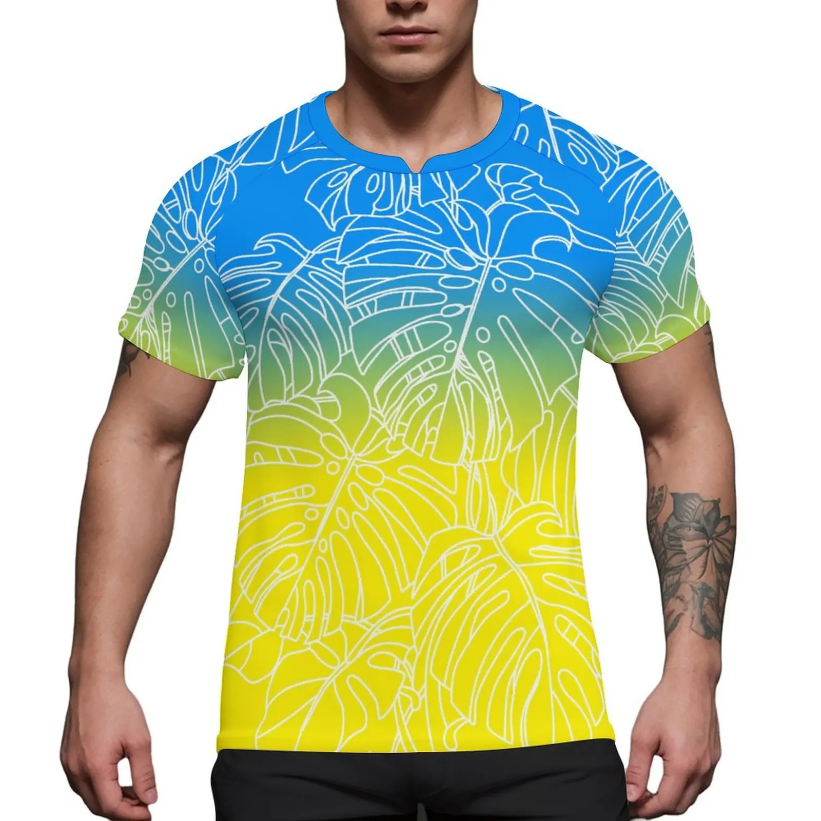 

New Custom Logo Polynesian Print Men Hawaii Shirt Island Style Samoa Tribal Men Badminton Short sleeve Quick Dry T-shirt