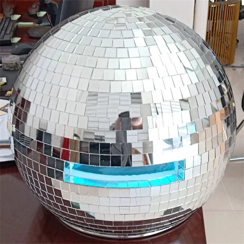 40cm Party Mirrored Glass Reflective Helmet Club Disco Mask Prop For Performers Influencers DJs Night Show Stage Cosplay Gift