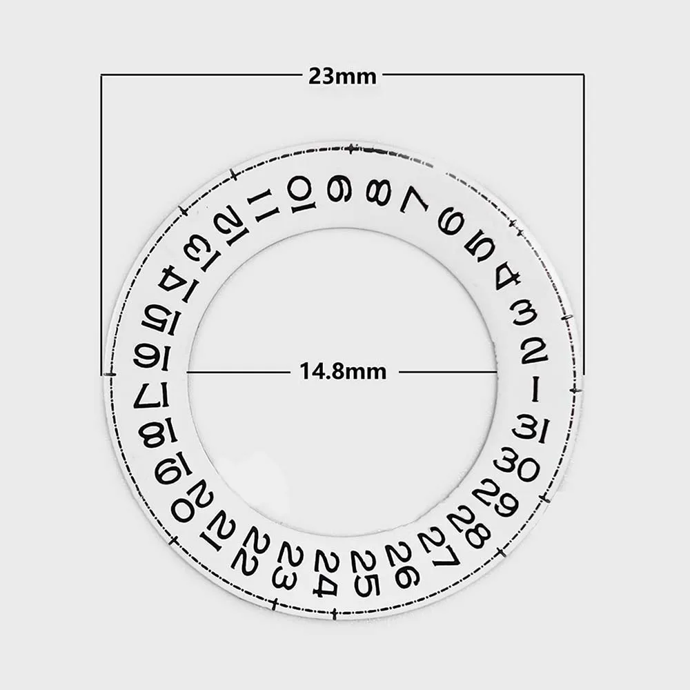 23mm White Calendar Disk for 2824 Movement Day Wheel Inner Diameter 14.8mm Thickened Date Disc Watch Parts