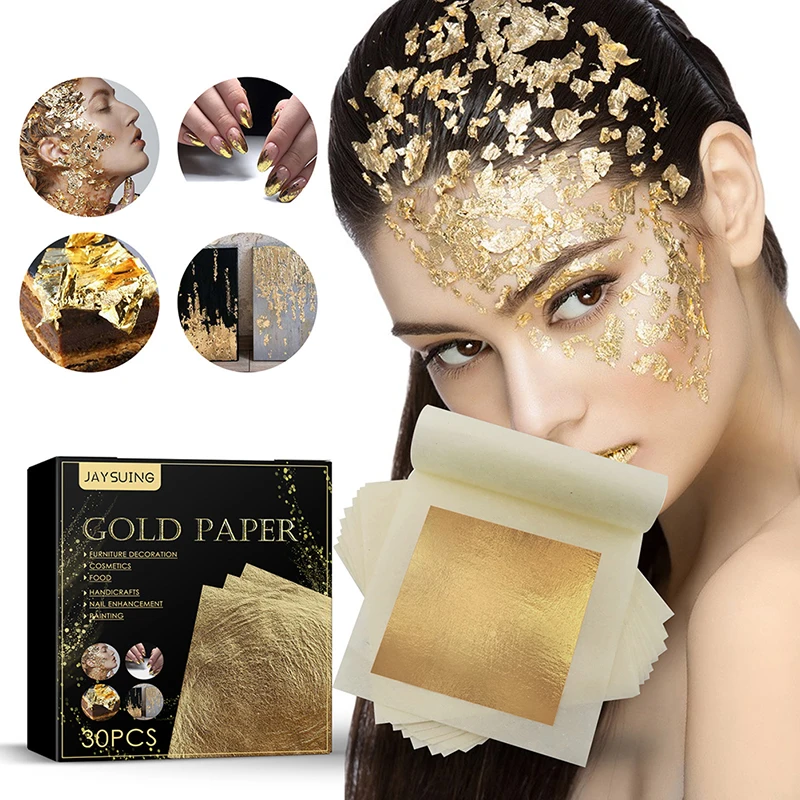 100Pcs 9X9ซม.ศิลปะการออกแบบแผ่นกระดาษปฏิบัติบริสุทธิ์ทองเงาเงินทองคำสีกุหลาบ Leaf Gilding DIY Craft ตกแต่ง