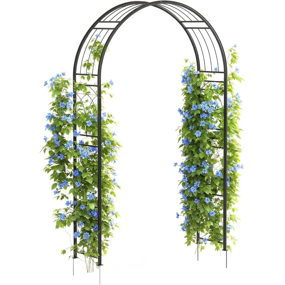 

Heavy-Duty Garden Arch - Rustproof Metal Trellis for Climbing Plants, Easy Assembly Wedding Arbor for Outdoor Decor, Wide Bl