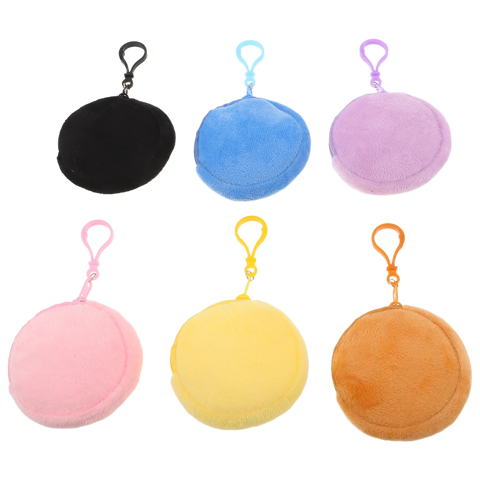 

6Pcs Mini Round Purse Wallet Small Coin Pouch Portable Zip Closure Change Holder Travel Organizer Small Coin Pouch
