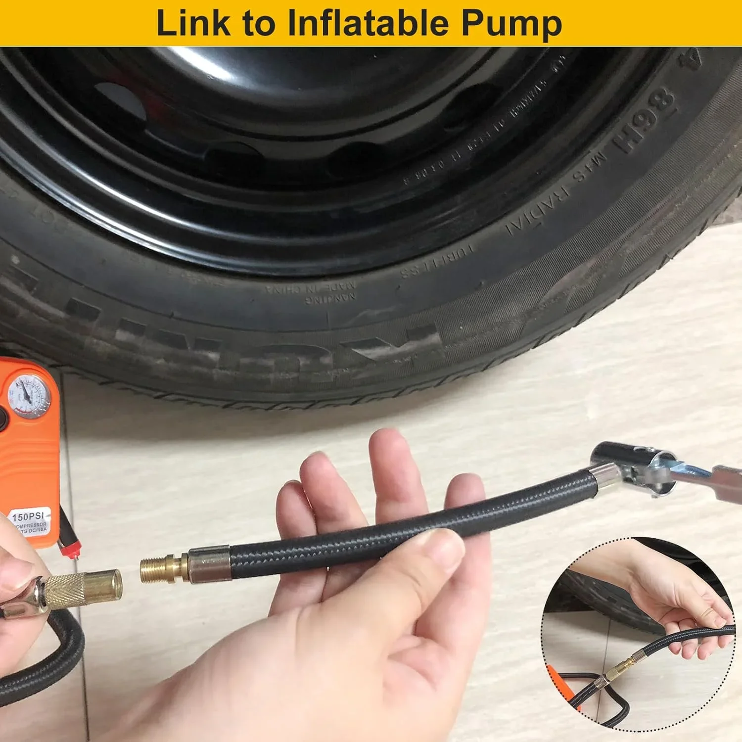 ท่อเติมลมยางจักรยานรถจักรยานยนต์ MTB หัวฉีดเชื่อมต่อที่รวดเร็วปั๊มลมหลอดขยายอะแดปเตอร์ล็อคลมเชย