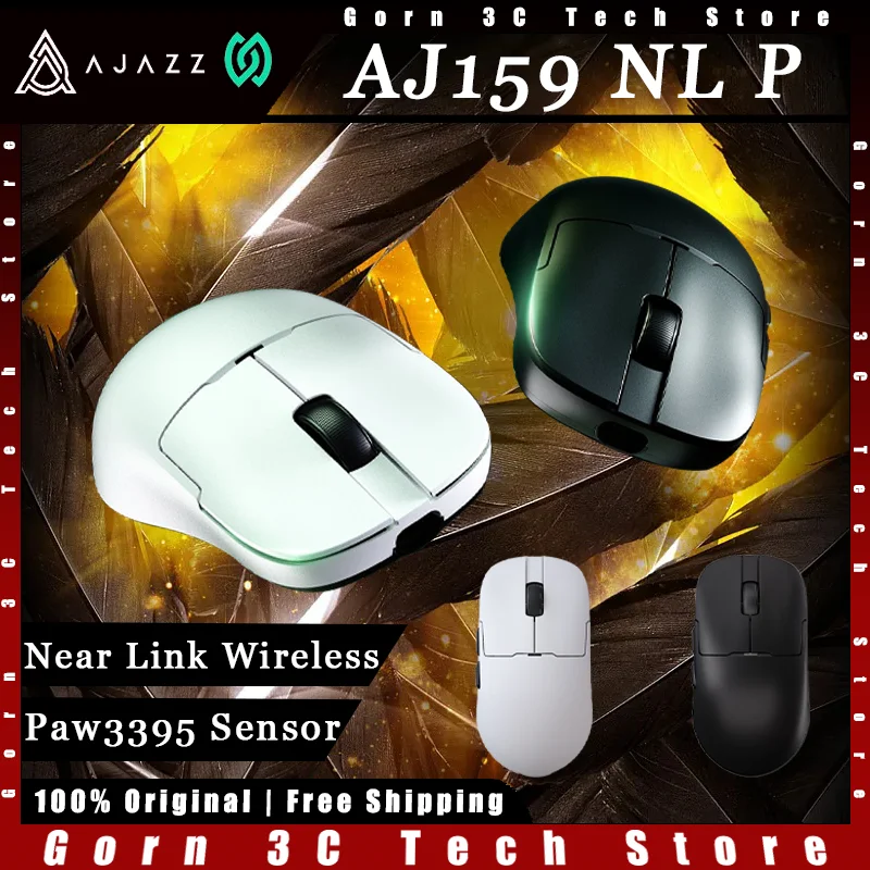 AJAZZ AJ159 NL P Gaming Mouse Tri-mode Wireless Near Link Paw3395 Lightweight Ergonomics Customized Gaming Mouse PC Accessories