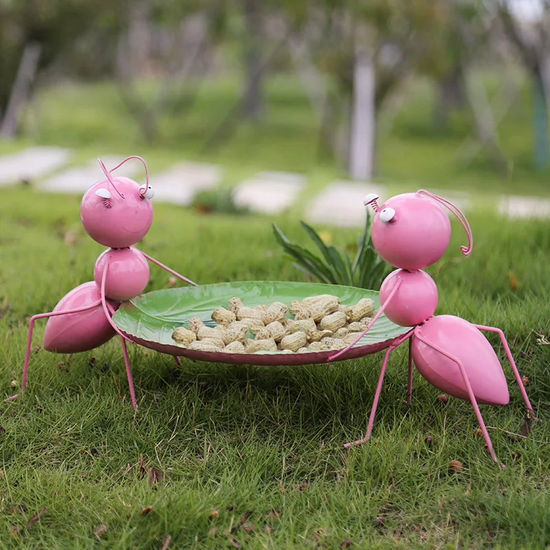 Outdoor Courtyard Miniature Items Simulated Animals Gardening Decoration, Iron Ants, Exquisite Sculpture Ornaments, Cute Cartoon