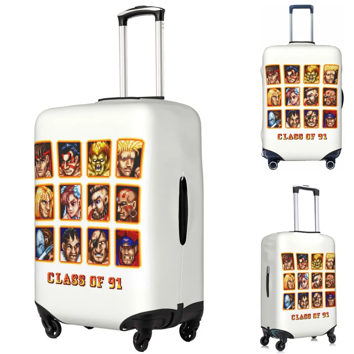

Defeated Portraits Super Street Fighter Suitcase Cover Protection Elastic Travel Luggage Protector Covers for 18-32 Inch