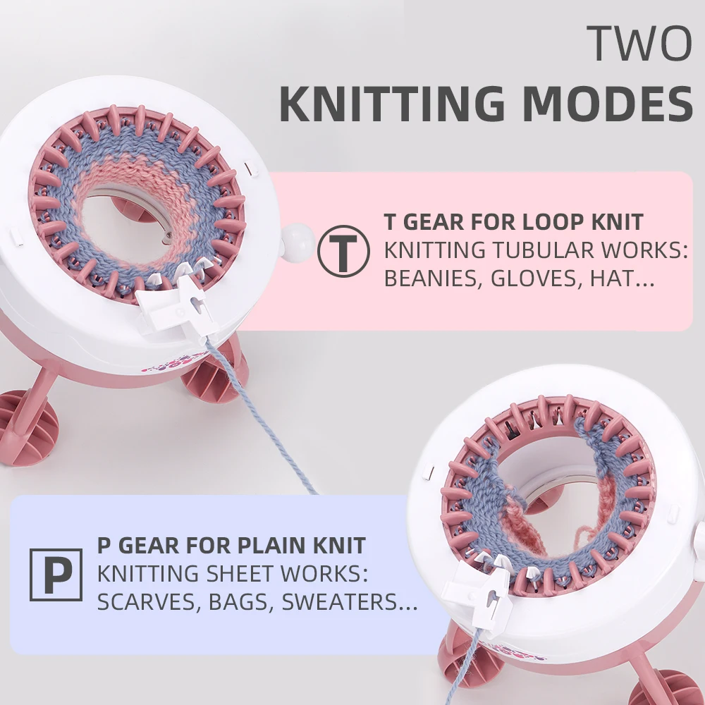 آلة حياكة Sentro 22-إبرة لصنع الأوشحة والقبعات اليدوية بنفسك ، آلة دوارة لألواح الحياكة بنفسك ، لا حاجة للكهرباء #3