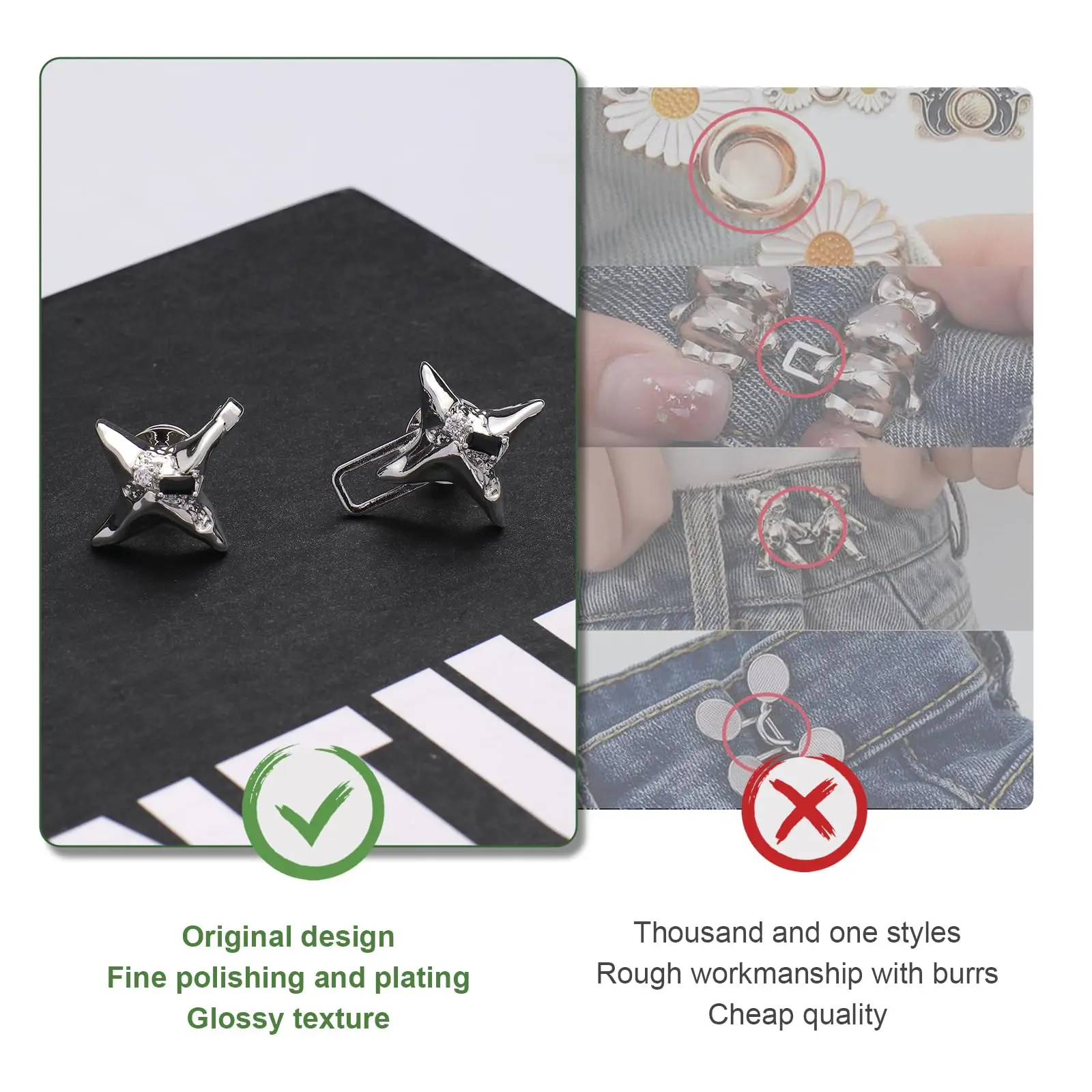 2 Set Pant Waist Tightener,Night Sky Stars Waist Clip No Sew Jean Buttons for Loose Jeans Skirts Dresses for Women