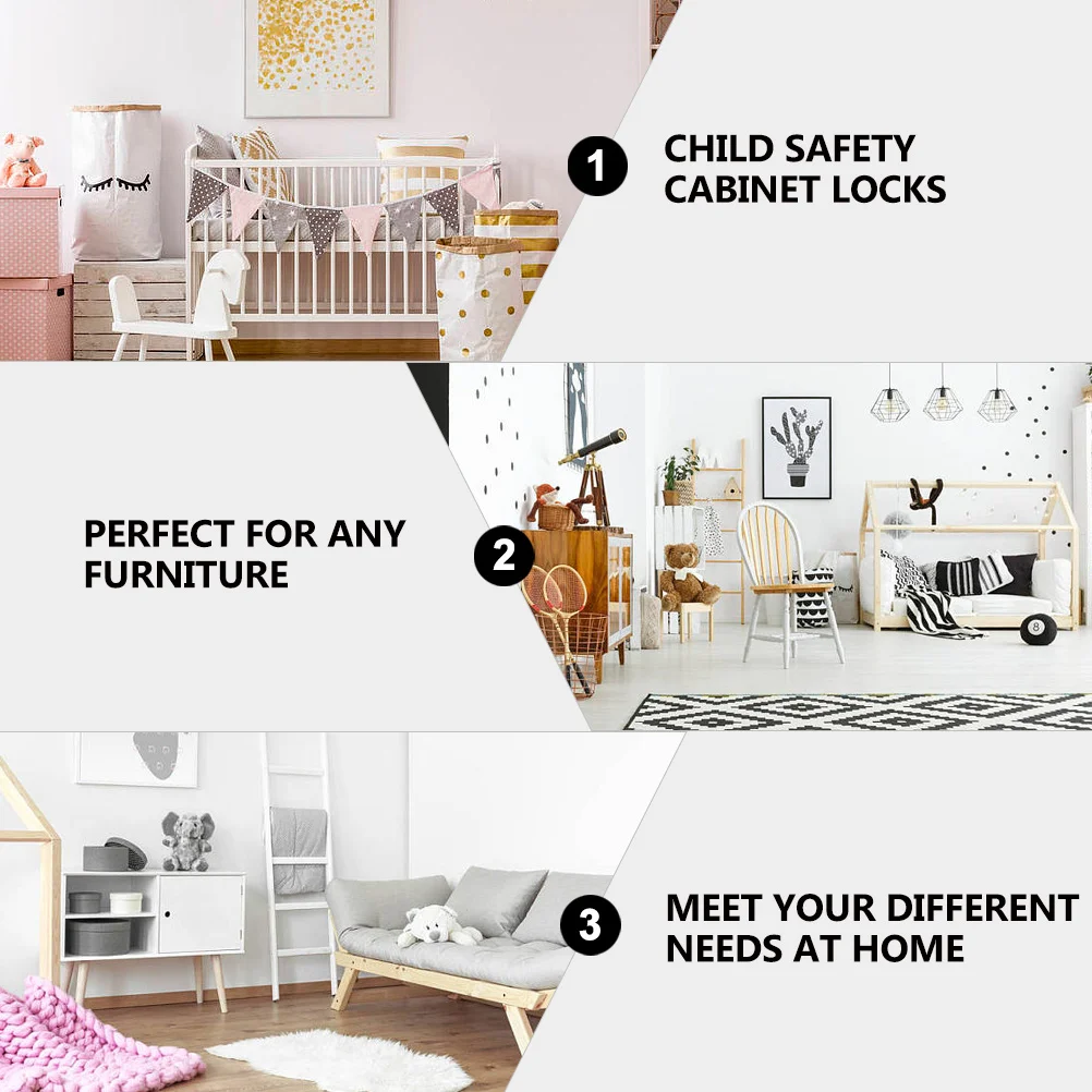4 قطعة أقفال خزانة حماية سلامة الطفل أقفال الأدراج مزلاج الأمن المرن للمنزل الأثاث قفل للدرج قفل أمان الطفل