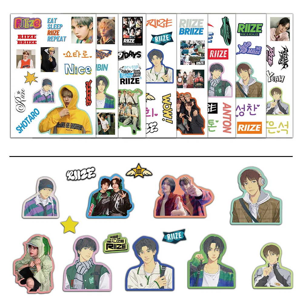 8PCS Stickers Men's Team Combination Handheld Account Phone Case Notebook Decoration Waterproof Collage