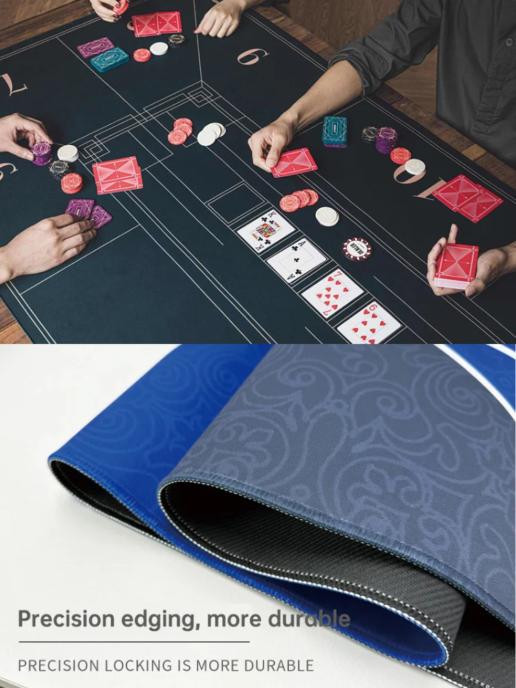 Texas Hold\'em Poker Tischdecke Wildleder Gummi Deluxe Tischdecke Druck Casino Brettspiele Matte Home Gaming Schreibtisch Pad