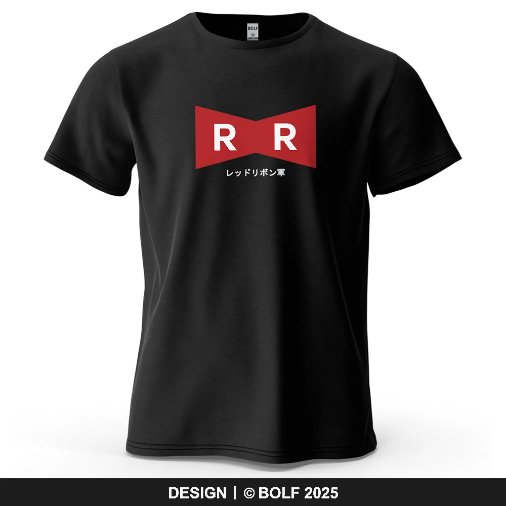 T-shirt imprimé Red Ribbon Army pour hommes, 100% coton, surdimensionné, avec graphiques d'anime, pour femmes, hauts décontractés, streetwear