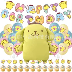 Sanrio Pom Pom Purin forniture per feste decorazioni per Baby Shower accessori per palloncini Banner di buon compleanno Cake Topper Kid Room Decor