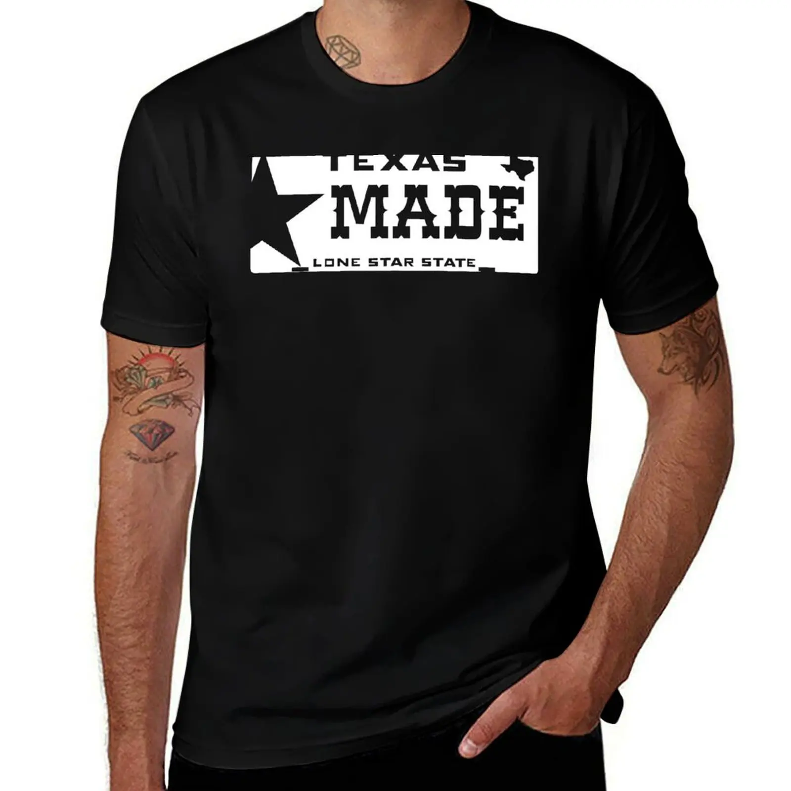 

Texas Made Lone Star License Plate T-Shirt mens graphic t shirts man t shirt cotton T-Shirt