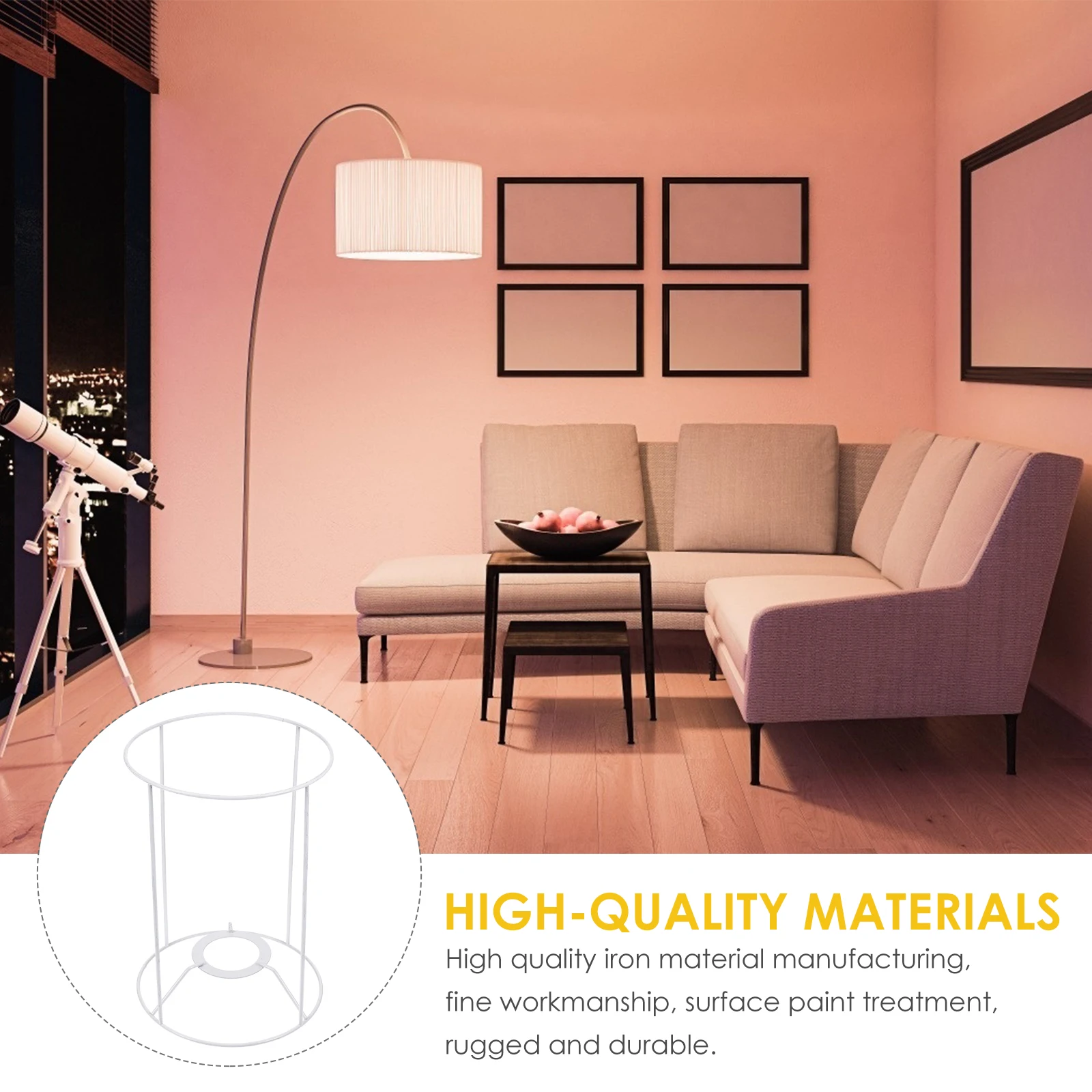 

Lampshade Frame Bracket Hanging Cylinder Wire with Legs Support Cage Pendant Light