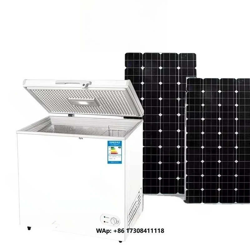 208L DC Solar Chest Freezer (12V/24V) Top-Open Single-Door Refrigerator 1 Year Warranty for Home Commercial Use Featuring PLC