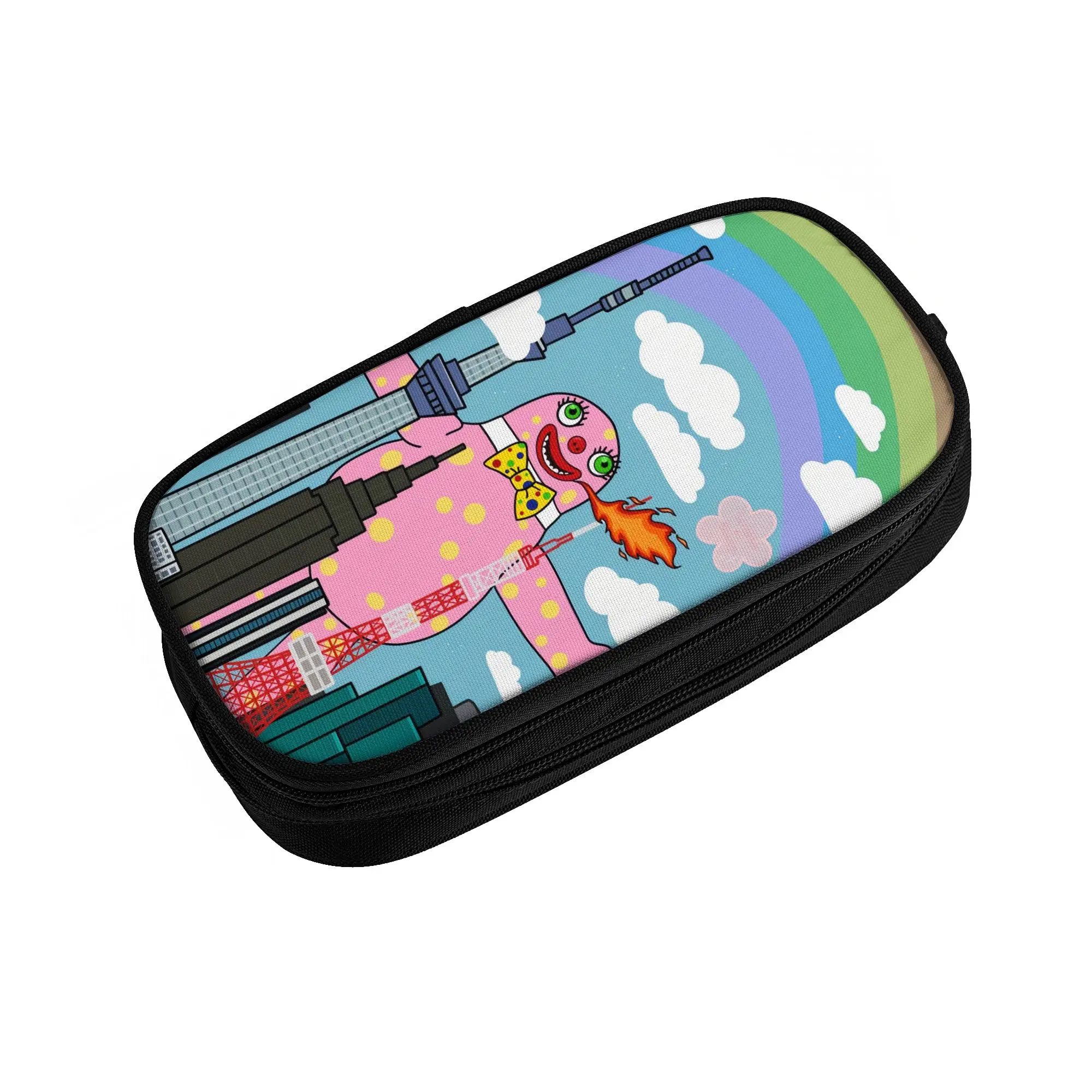 1 piece Stylish pastel spotted Pencil Case Student Pen Bag Mr Blobby Office Pencil Pouch