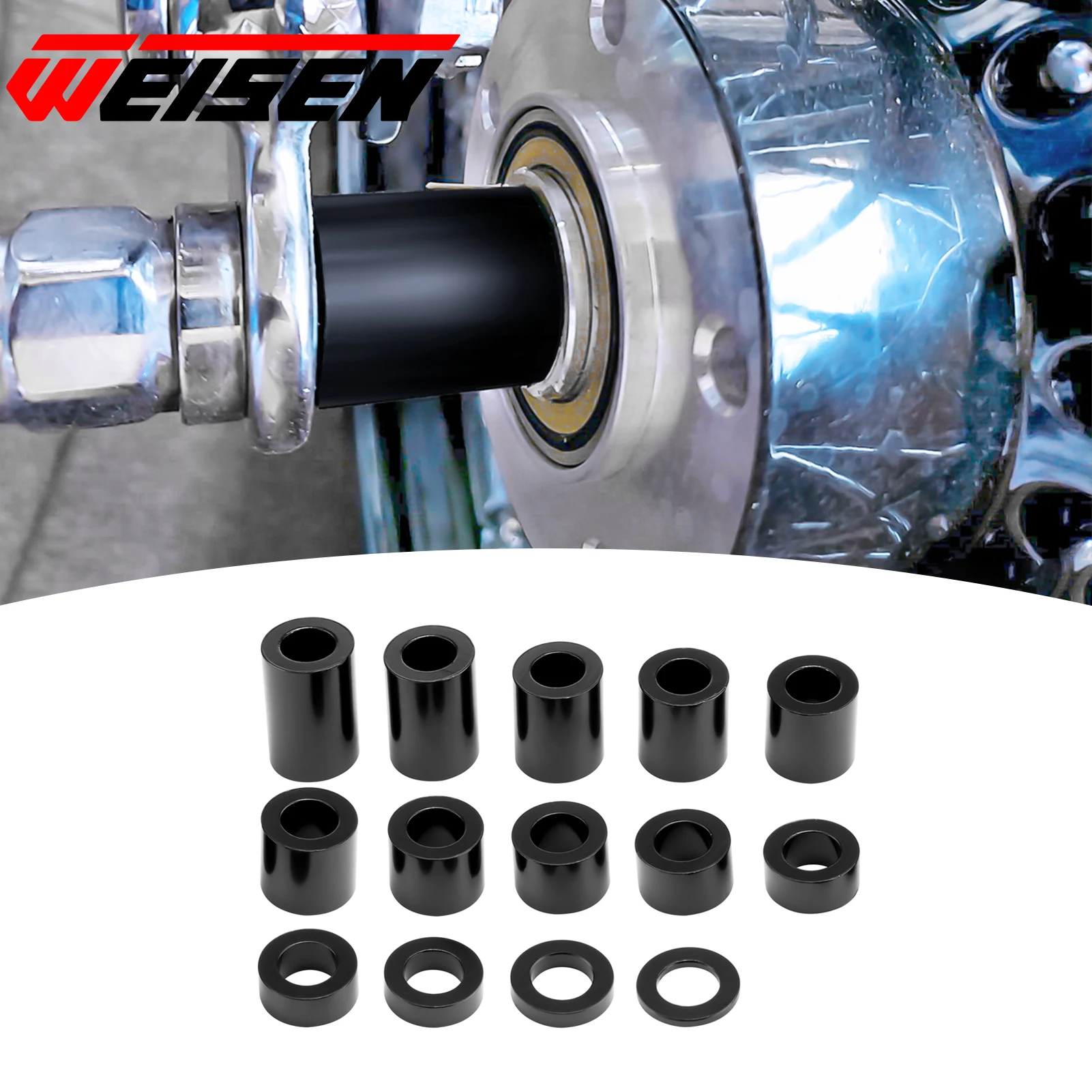 

Motorcycle 13 Piece Wheel Spacer 1" Axle I.D 0.75"/ O.D 1.25" Universal for Harley Kawasaki Honda Indian Custom Bobbers Choppers
