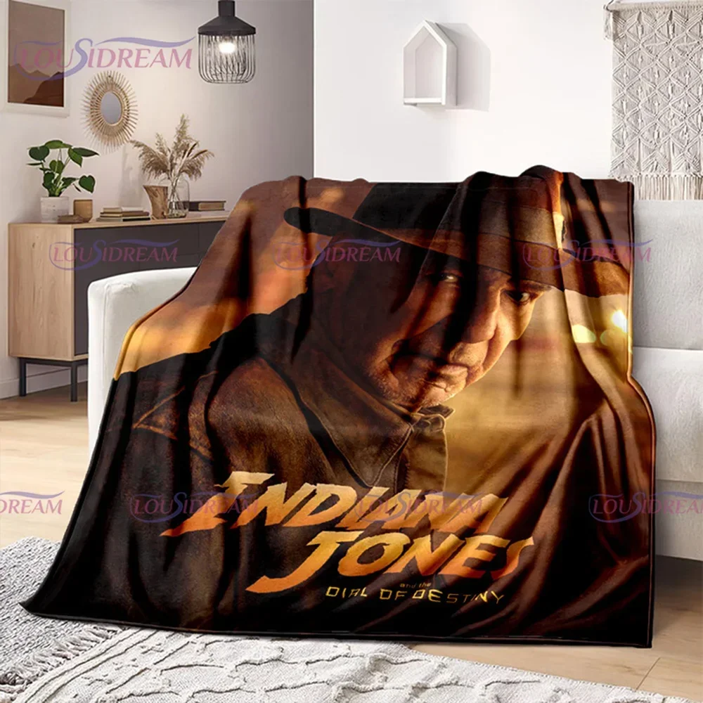 Indiana Jones and The Dial of Destiny Flannel Blanket Bedding Bedspread Sofa Warm Blanket Home Decor Children Adult Fans Gift