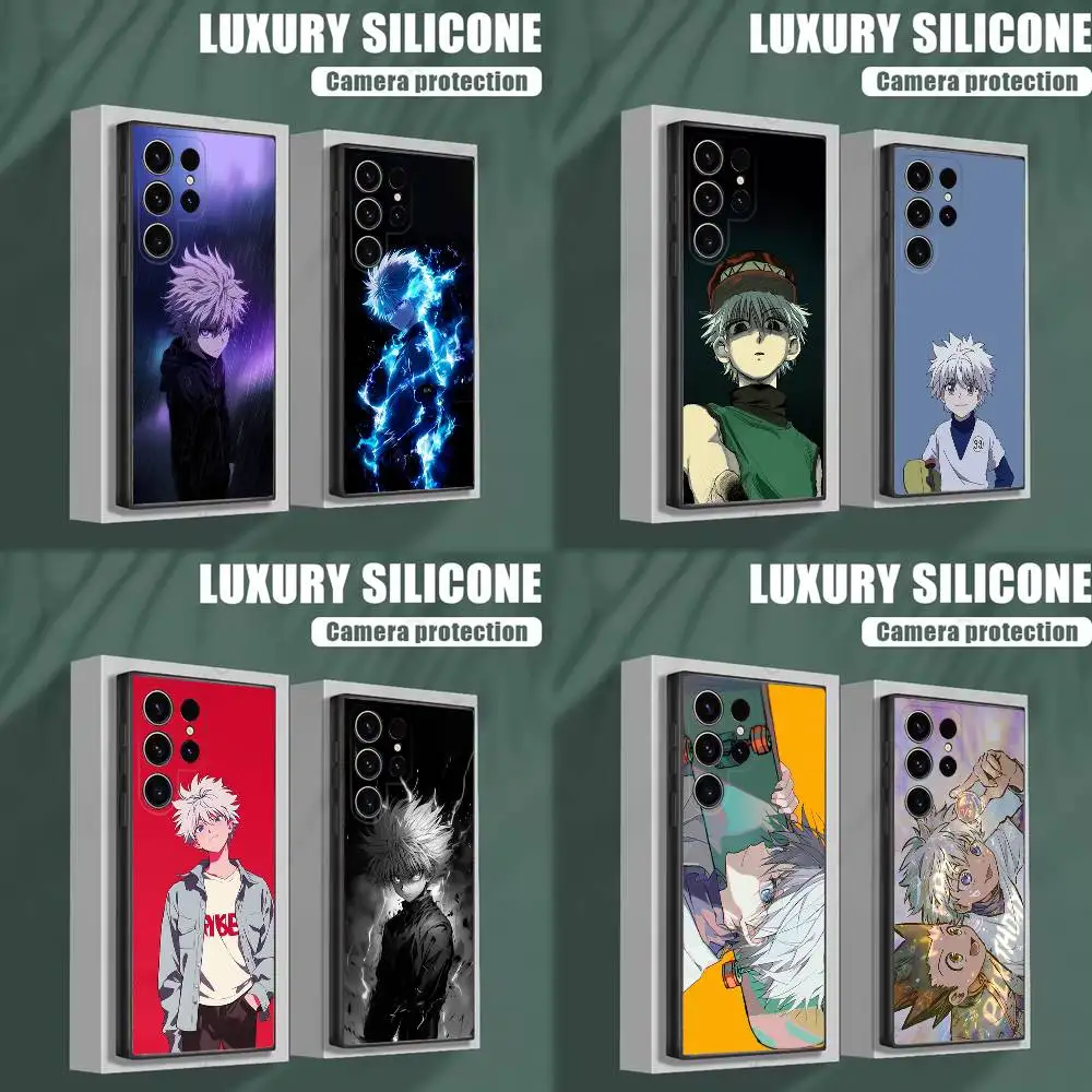 Funda de teléfono K-Killua z-zoldyck para Samsung S25,S24,S23,S22,S21,S20,S10,Ultra,Plus,Lite,FE,funda negra de silicona suave
