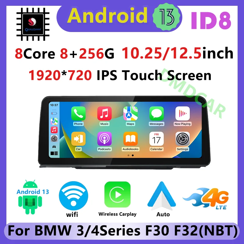 

Snapdragon Android 13 8 + 256G ID8 мультимедийный плеер для BMW F30 F31 F22 F32 F33 F36 оригинальная система NBT GPS Навигация экран 4G