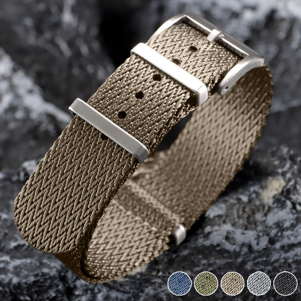 Army Military Uhrenarmband 18mm 20mm 22mm geripptes Nylon-Uhrenarmband für Omega Damen Herren Armband für Swatch-Gürtel Universalbänder