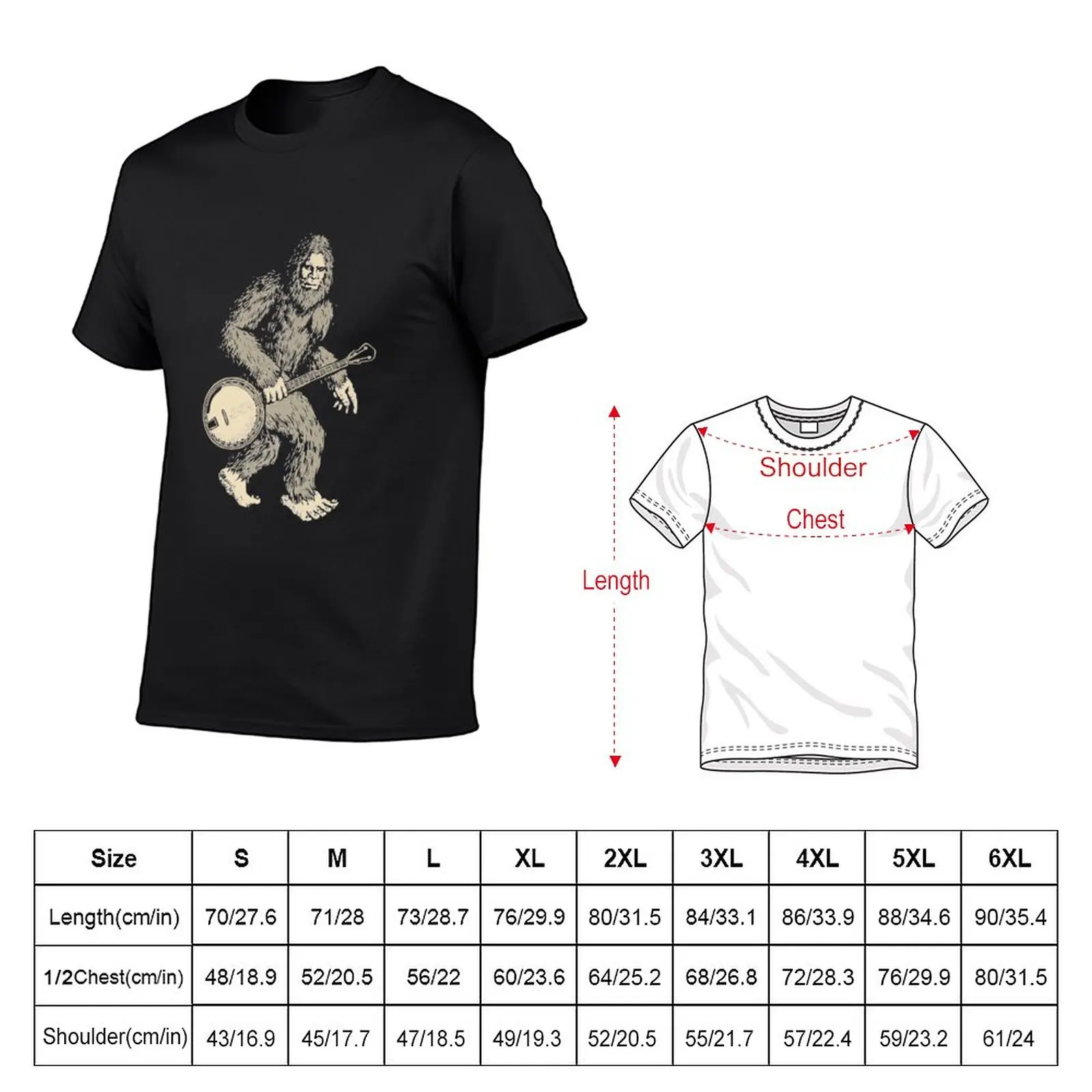 New Grassquatch Vintage Bigfoot Bluegrass Banjo Music T-Shirt T-Shirt T-shirt short Anime t-shirt T-shirt men