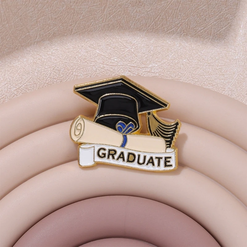 Graduate Enamel Lapel Pin Graduation Gift for Student, Graduation Hat Enamel Lapel Pin Graduation Gown Lapel Pin DXAA