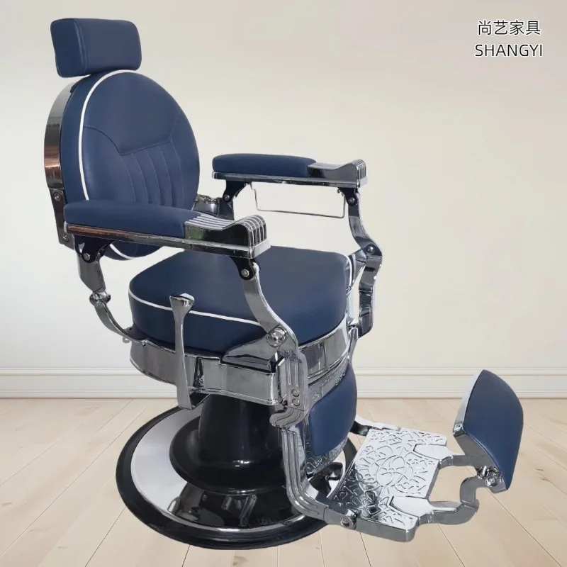 Chaise à tête d'huile rétro pour hommes, chaise de coupe de cheveux pour musée, salon de coiffure, garniture de rasage inclinable spéciale, chaise de salon de permanente et de teinture