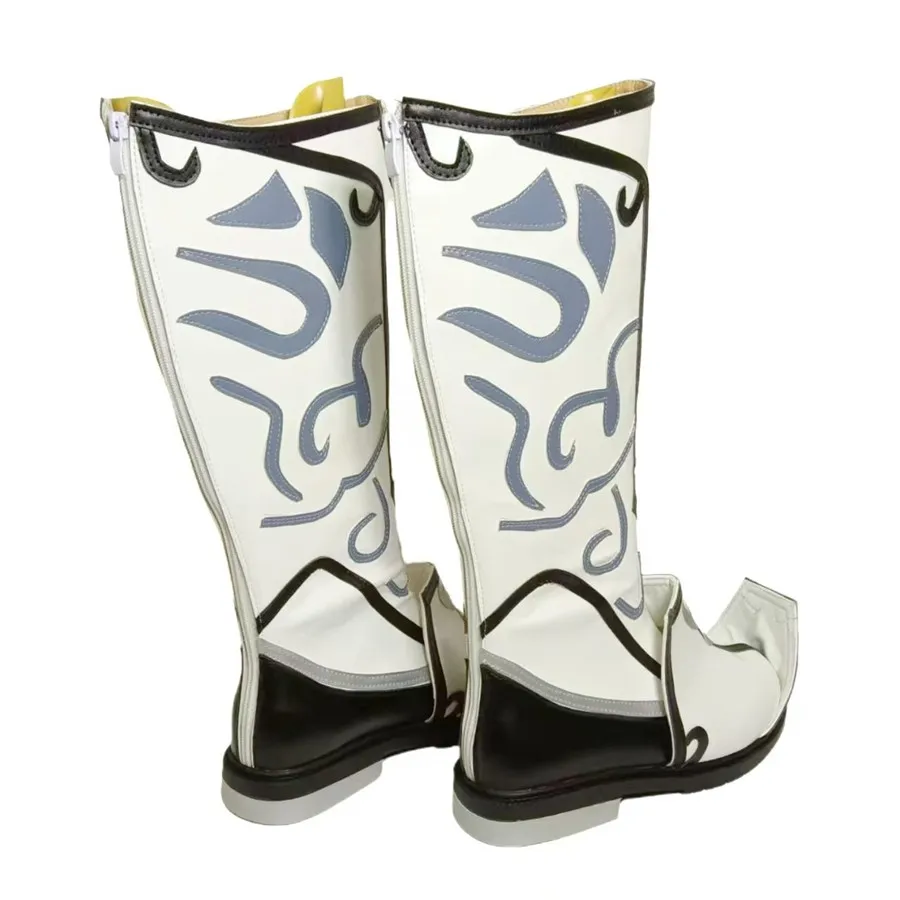Branco anime cosplay botas guerreiro cavaleiro príncipe sapatos carnaval festival halloween cosplay masquerade vestir-se