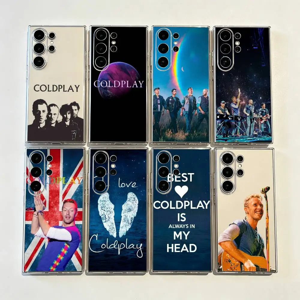 I LOVE Coldplay Precise Hole Transparent Printed Phone Case for Samsung Galaxy S26/S25/24/23/22/30/21/10/9,Ultra,Plus