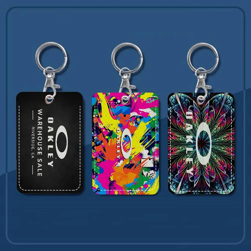 O_Oakleys Anime 1Pc Porta-cartões de couro PU Chaveiro Chaveiro Fechadura de porta Etiquetas de acesso Caso de cartão de identificação Chaveiro Cartão