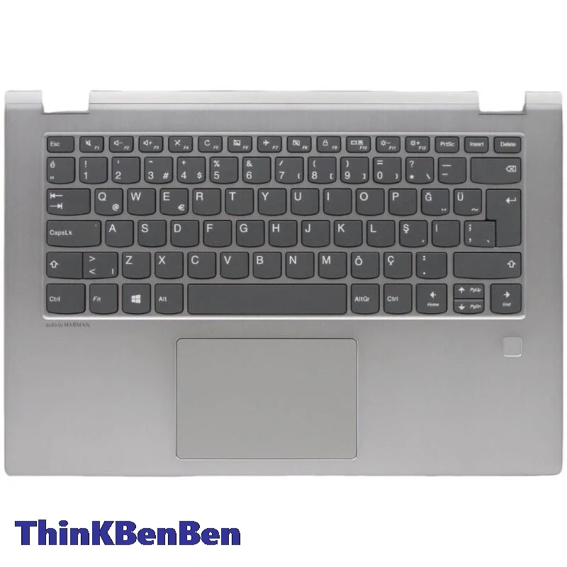 TR Teclado Turco Platinum Upper Case, Capa Palmrest Shell para Lenovo YOGA 530 Flex 6 14 14IKB 14ARR 5CB0R08821