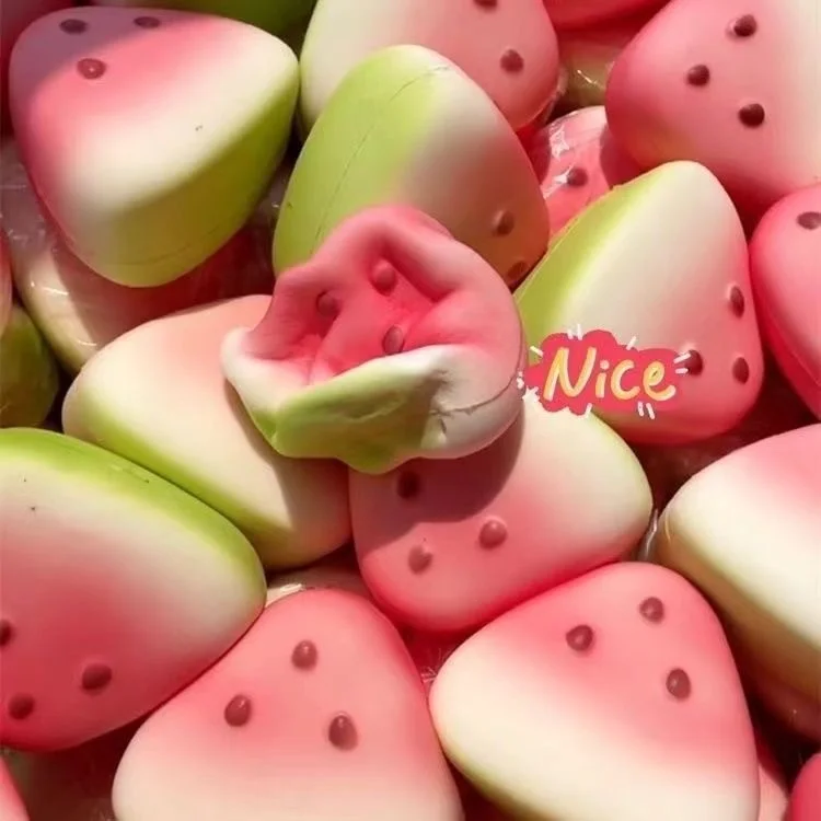 Wassermelone Zappelspielzeug Anti-Stress Langsam steigende Frucht Pinch Squeeze Stress Reliever Lustige Druckminderer Prop