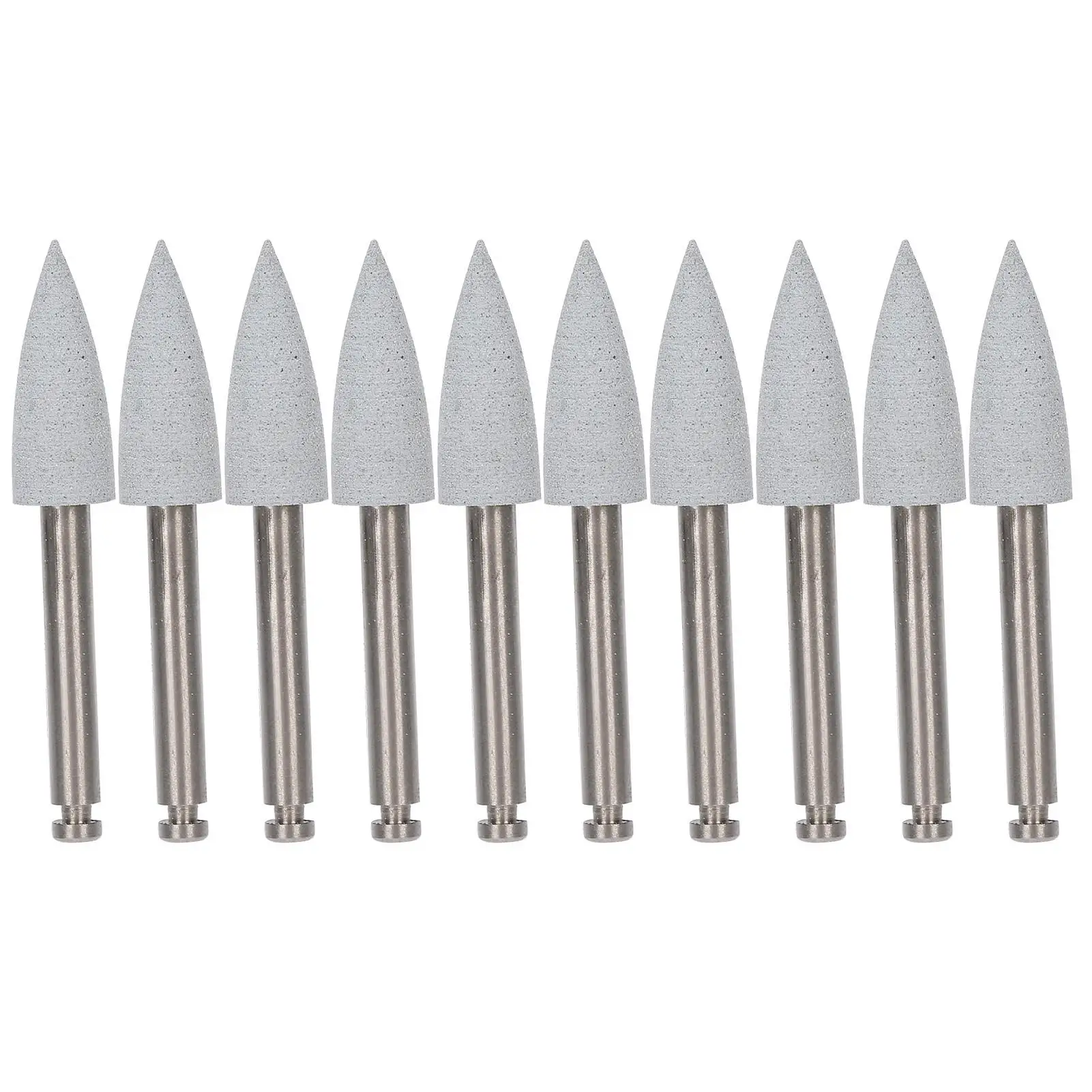 10Pcs Dental Polishing Burs Set - Low Speed Grinding Polisher Drill Bits for Teeth Care, Gray Dental Tools