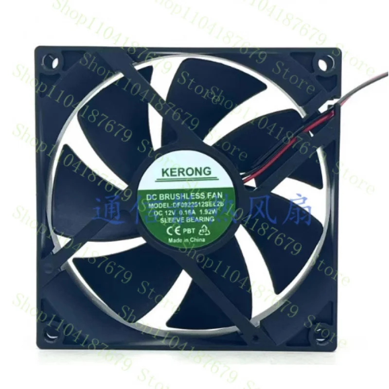 ++2PCS  NEW FOR DF0922512SEL2b DC 12V 0.16A 1.92W Two-wire 9CM Cooling Fan