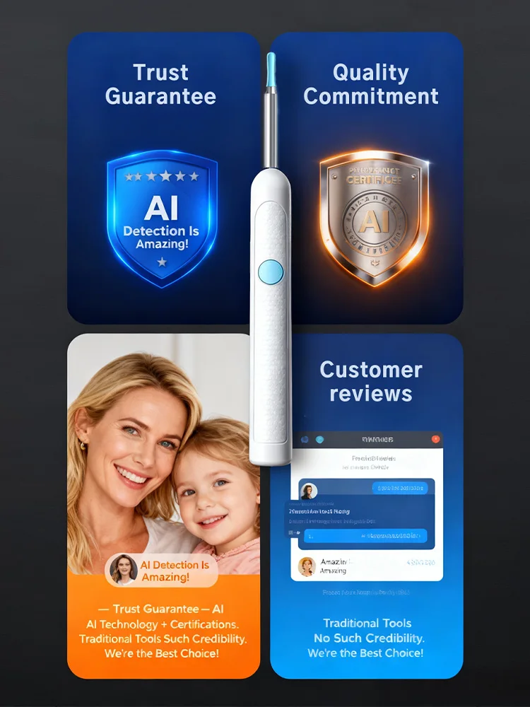 Wireless Visual Ear Cleaner HD Camera LED Light Rechargeable Ear Wax Removal Tool for All Ages - view 6