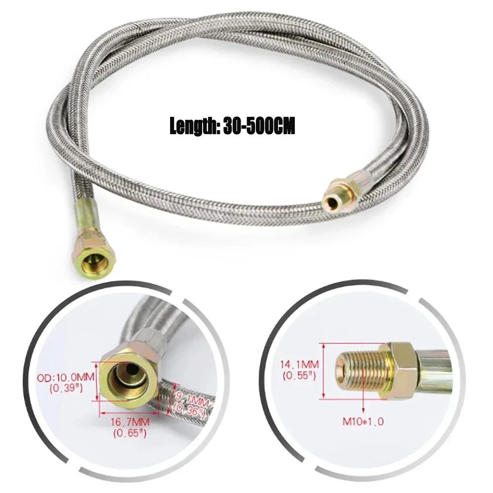 Turbo Oil Feed Line Kit Oil Return Line Oil Drain Line Kit Replacement For T3 T4 T60 T61 T70  AN4-1/8NPT Braided Hose 30~500cm