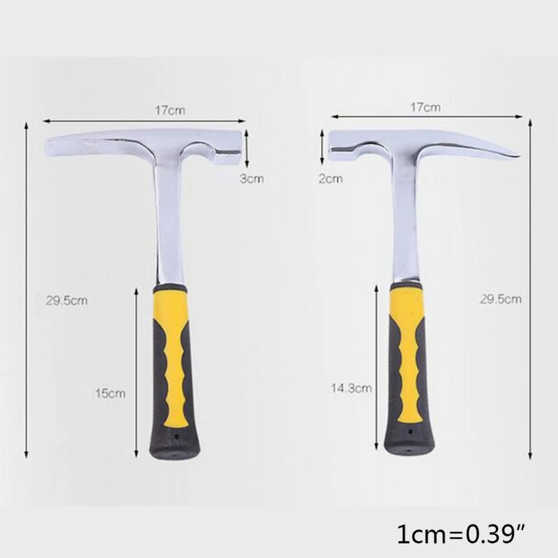 Rock Pick Hammer with Non-Skid Handle  Steel Geologist Hammer Drop Forged Masonry Hammer w/ Pointed Tip & Shock Reduce