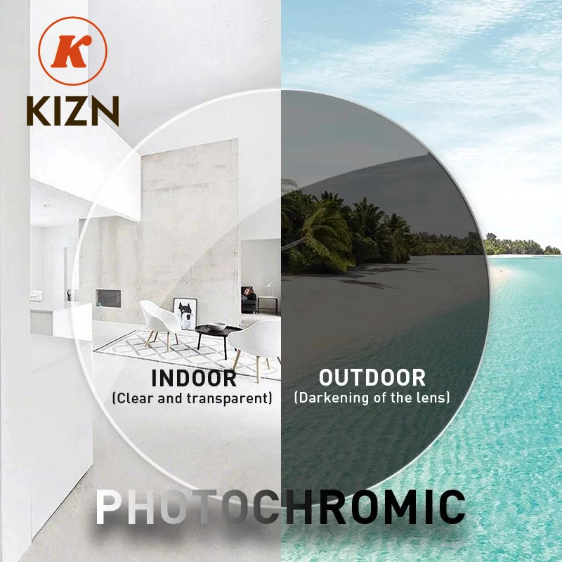 

KIZN Sports 1,56 1,61 1,67 Анти-синий луч и фотохромные линзы Оптические линзы по рецепту Компьютерные линзы для чтения близорукости и Hypero