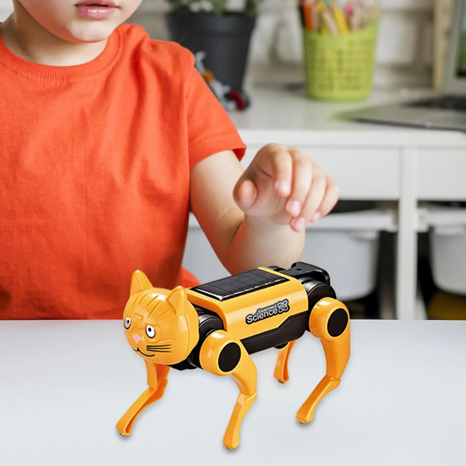 Electric Mechanical Dog Cat Solar Robot Animal Children Educational Assembly Tech DIY Puzzle Toy Bionic Combination Toys Gifts