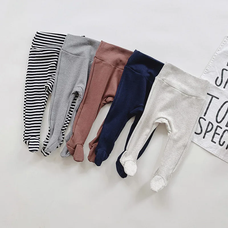 

Колготки, верхняя одежда, леггинсы, брюки, одежда, весенне-осенняя одежда для младенцев, маленьких детей, полоски с высокой талией, длинные для мальчиков и девочек