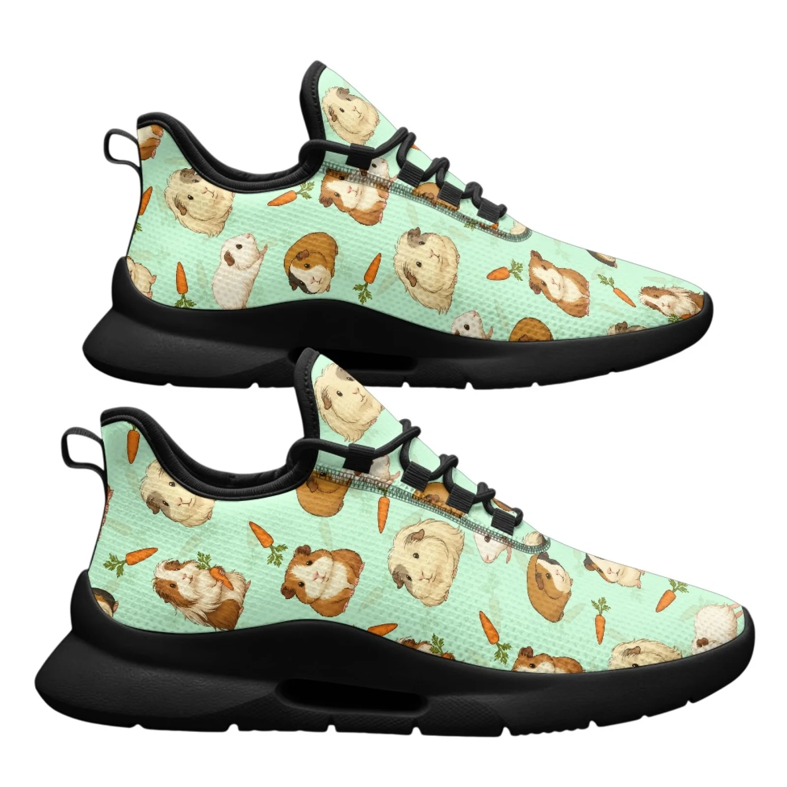 PENSTROLL Guinea Pig Art Men's Mesh Sneakers for Students Walking Mesh & EVA Men's Lace-Up Sneakers Men's Fashion Sneakers