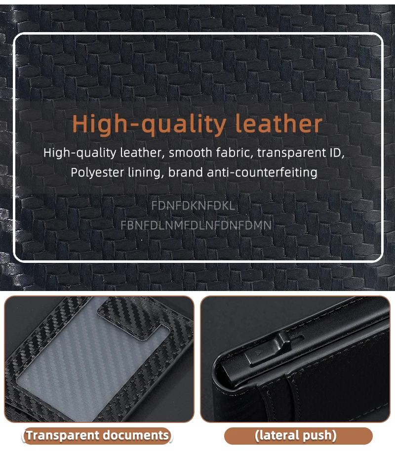 New RFID Men Card Wallets High Quality Carbon Fiber Magnetic Card Bag Photo Holder Male Pop-up Card Clips