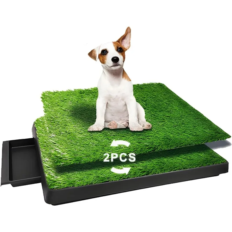 Dog Urinal containing 2 Replaceable lawns, Washable Dog Potty Grass .Portable pet bedpans  Size 25X20X30 inches  dog products