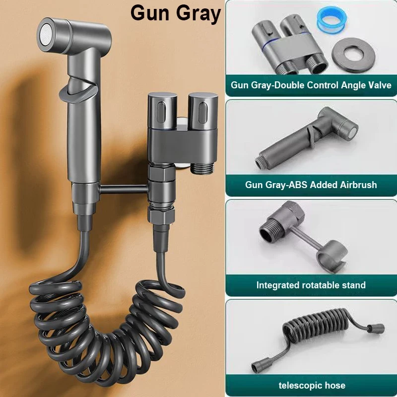 Toilet Handheld Bidet Sprayer Set Stainless Steel Spray Gun For Bathroom Shower Cleaning Personal Hygiene Accessories