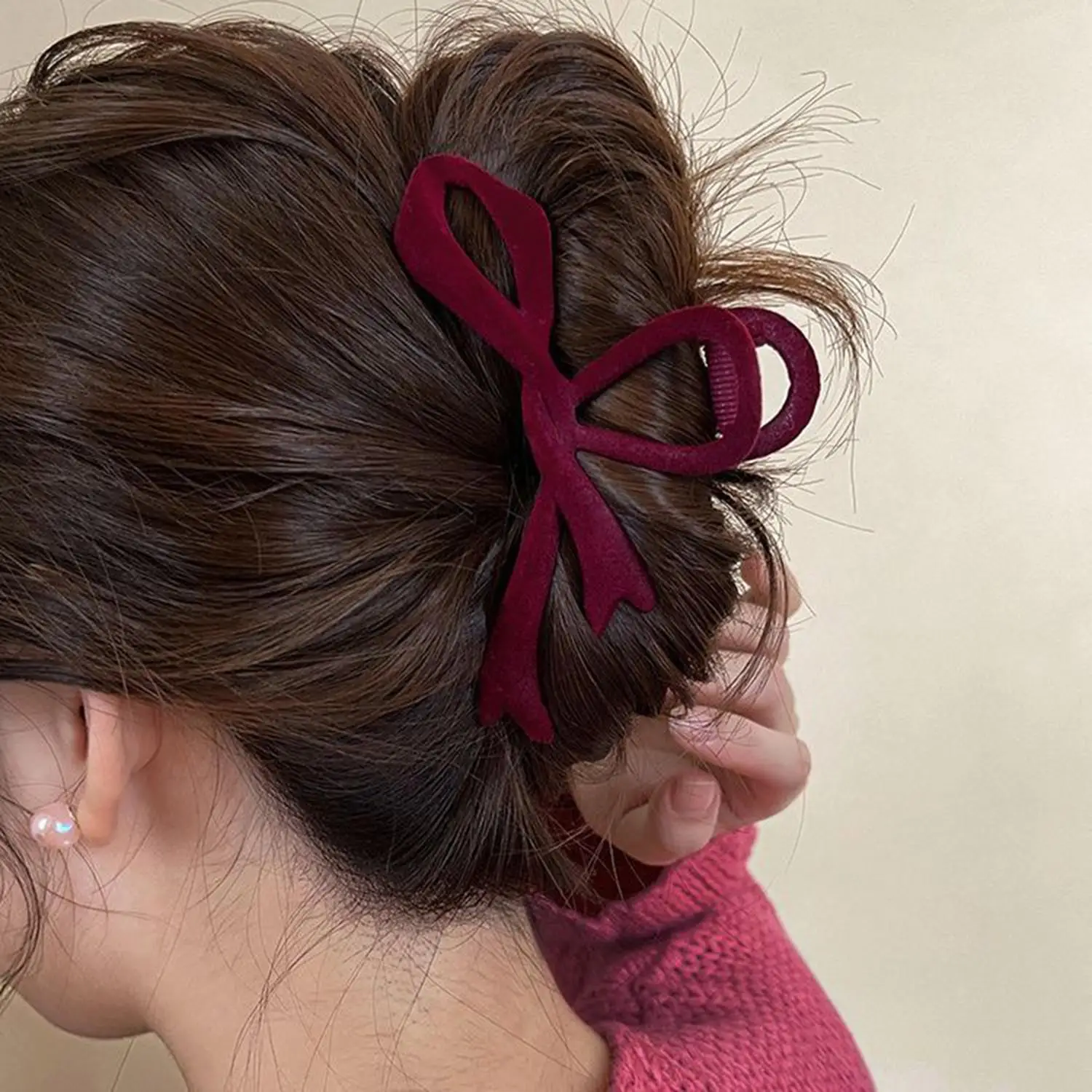 Garra de cabelo em forma de arco de fita vintage para mulheres ornamento de cabelo suporte de cabelo traseiro clipe de garra grampo de cabelo moda acessórios de cabelo
