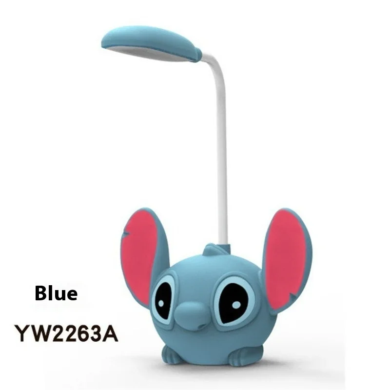 2026**** ديزني Kawaii غرزة LED لمبة مكتب مع مبراة قلم رصاص قابلة للطي USB قابلة للشحن لطيف ضوء هدية لزملاء الدراسة